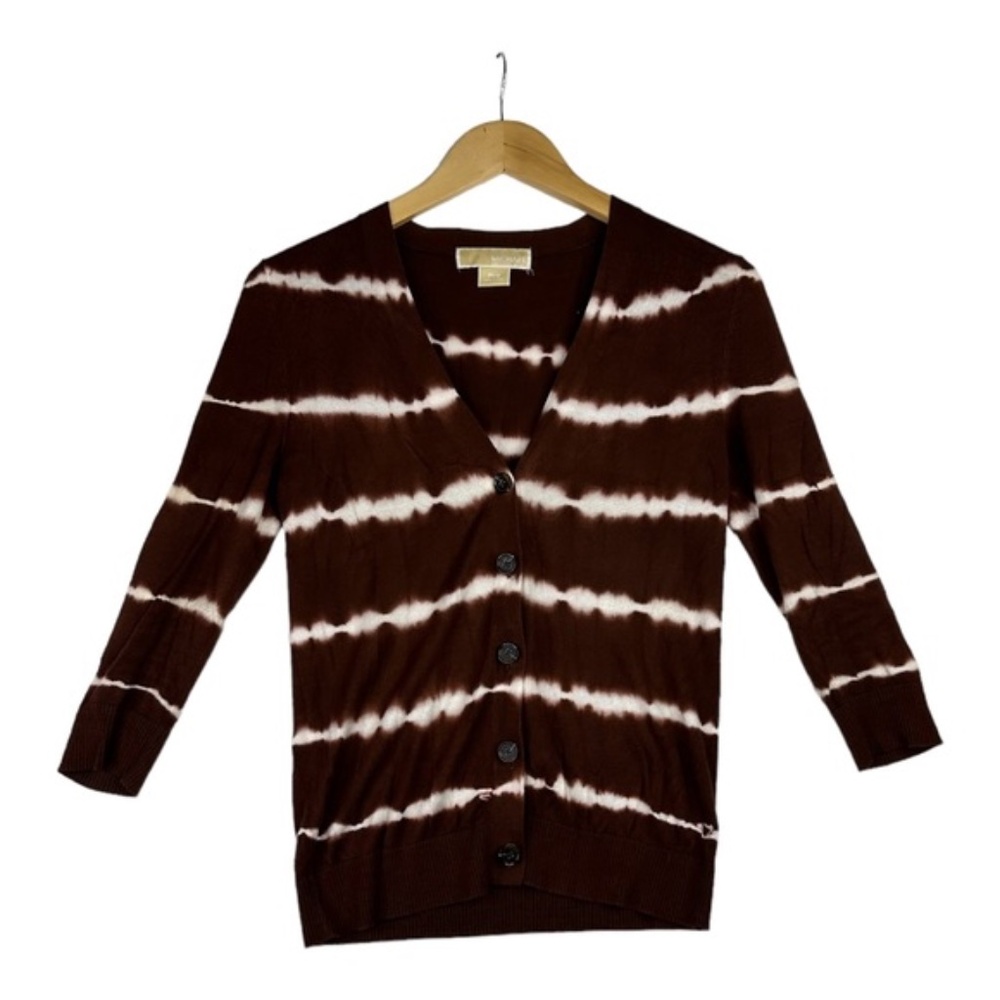 MICHAEL Michael Kors Women's Brown Striped Cardigan Size Small